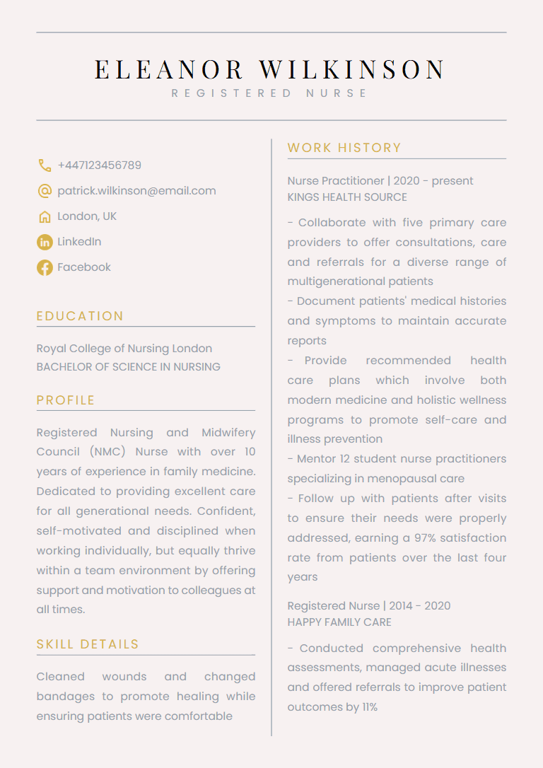 Bold headings and a structured layout that ensure your application stands out in any corporate environment